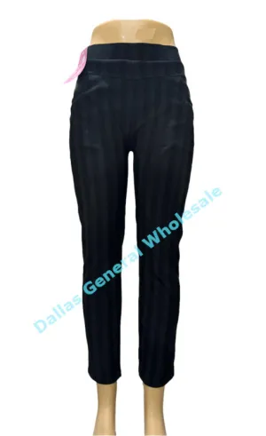 Women Stripes Fleece Lining Trousers Pants Wholesale