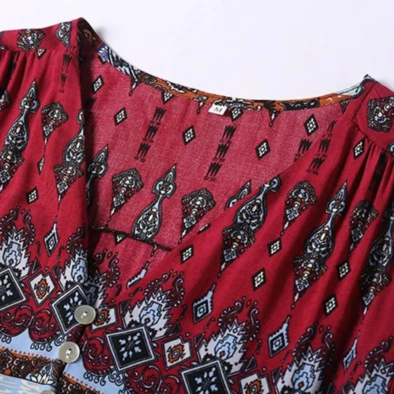 Women's Autumn V-Neck Long Loose Dress