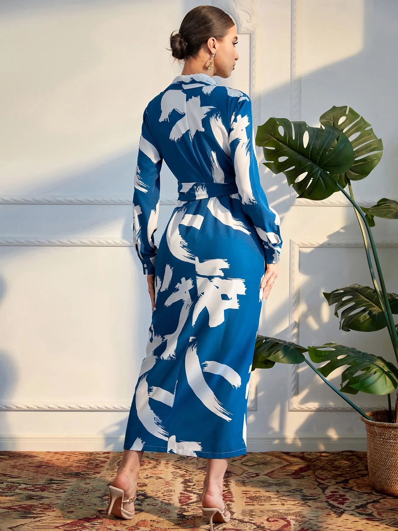 Women's Blue Wrap Dress