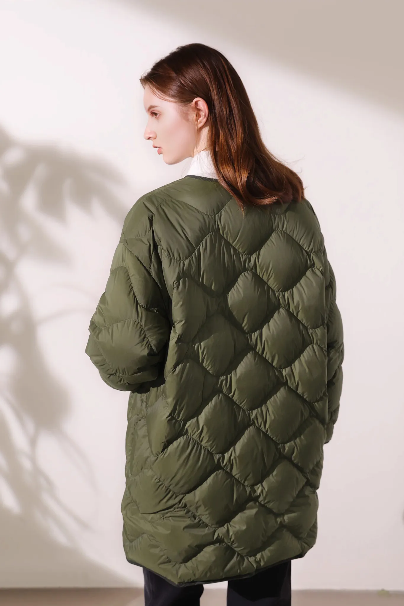 Womens Contrast Color Quilted Jacket