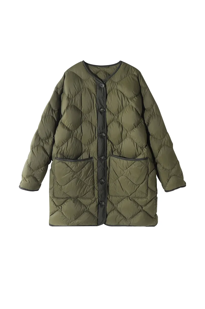 Womens Contrast Color Quilted Jacket