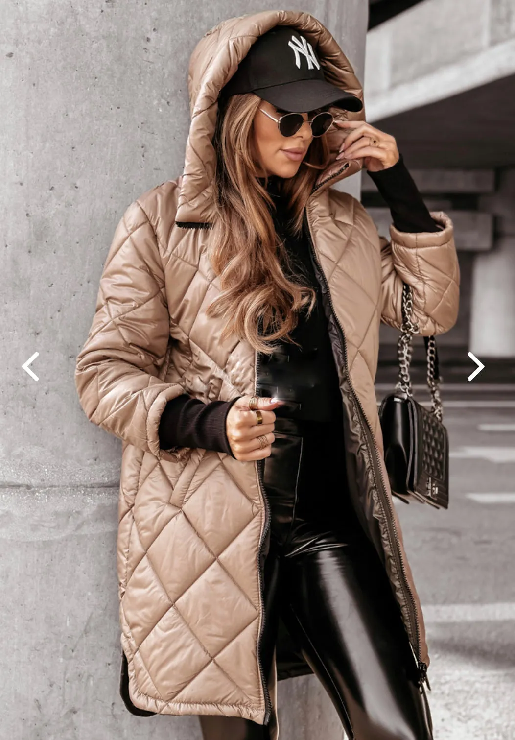 Women's Elegant Hooded Zippered Puffer Warm Winter Down Coat | Ideal for Autumn/Winter