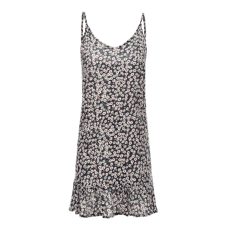 Women's Summer Casual V-Neck Loose Dress With Ruffles