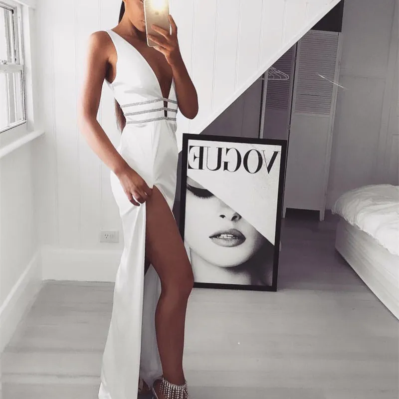 Women's Summer Sheath V-Neck A-Line Long Dress