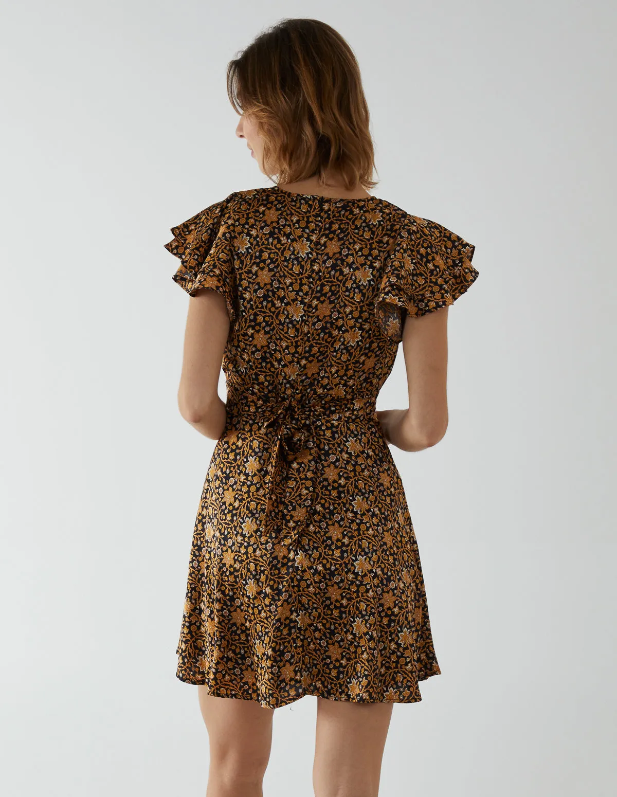 Wrap Frill Mini Dress